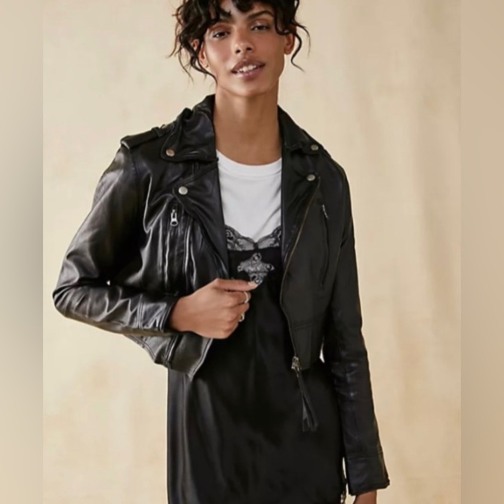 Free People Black Leather Jacket